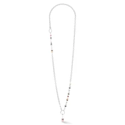 COEUR DE LION Edelsteinketten-Geocube® Fusion Charm-Halskette Silber-Pastell