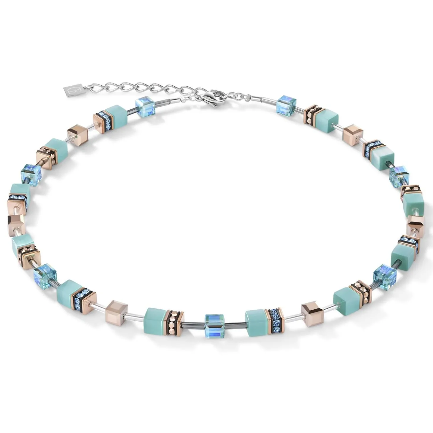 COEUR DE LION Geocube® Tone&In&Tone-Geocube® Halskette Aqua