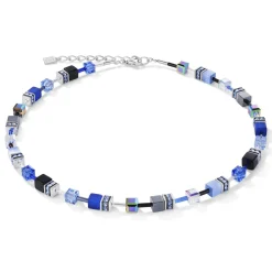 COEUR DE LION Geocube® Tone&In&Tone-Geocube® Halskette Kobaltblau