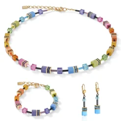 COEUR DE LION Geocube® Halsketten-Geocube® Halskette Mehrfarbiges Regenbogengold