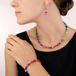 COEUR DE LION Geocube® Mehrfarbig-Geocube® Halskette Mehrfarbiger Regenbogen