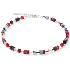 COEUR DE LION Geocube® Tone&In&Tone-Geocube® Halskette Rot-Hämatit