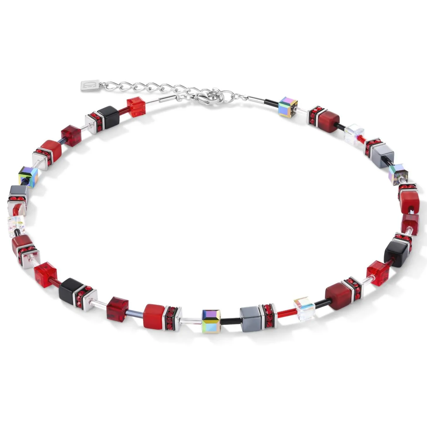 COEUR DE LION Geocube® Tone&In&Tone-Geocube® Halskette Rot-Hämatit
