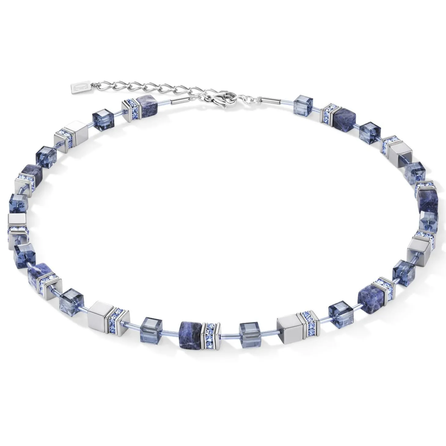 COEUR DE LION Geocube® Tone&In&Tone-Geocube® Halskette Sodalith & Hämatit Blau