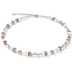 COEUR DE LION Geocube® Tone&In&Tone-Geocube® Halskette Weiß