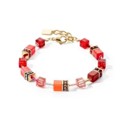 COEUR DE LION Festliche Kollektion-Geocube® Iconic Armband Gold Rot