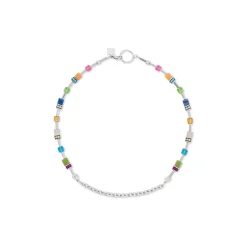 COEUR DE LION Multiwear-Halsketten-Geocube® Iconic Boho Halskette Silber-Mehrfarbig