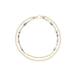 COEUR DE LION Geocube® Halsketten-Geocube® Iconic Boho Halskette Gold-Mehrfarbig