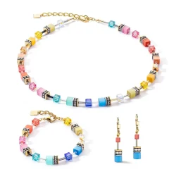 COEUR DE LION Mix&And&Match-Armbänder-Geocube® Iconic Classic mehrfarbiges Goldarmband