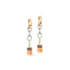 COEUR DE LION Ohrstecker-Geocube® Iconic Fusion Chain Hoops Aqua-Apricot