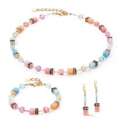 COEUR DE LION Geocube® Halsketten-Geocube® Iconic Halskette Aqua-Aprikose