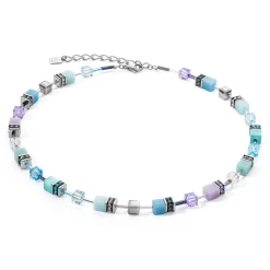 COEUR DE LION Geocube® Halsketten-Geocube® Iconic Halskette Aqua-Flieder