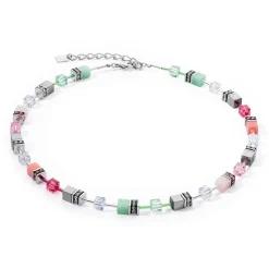 COEUR DE LION Geocube® Halsketten-Geocube® Iconic Halskette Grün-Rosa