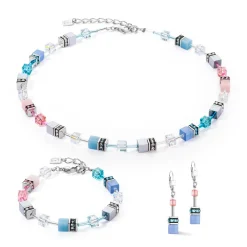 COEUR DE LION Geocube® Halsketten-Geocube® Iconic Halskette Blau-Rosa