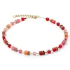 COEUR DE LION Festliche Kollektion-Geocube® Iconic Halskette Gold Rot