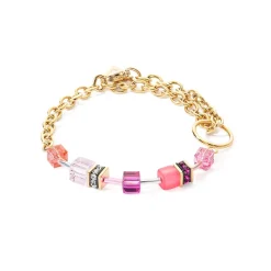 COEUR DE LION Geocube® Armbänder-Geocube® Iconic Kettenarmband Gold-Magenta