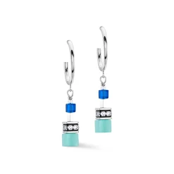 COEUR DE LION Ohrstecker-Geocube® Iconic Layer Chain Hoops Ocean Vibes