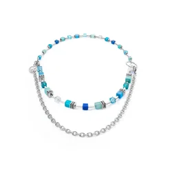 COEUR DE LION Geocube® Halsketten-Geocube® Iconic Layer Chain Halskette Ocean Vibes