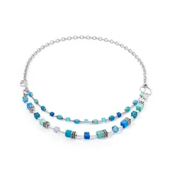 COEUR DE LION Lange Halsketten-Geocube® Iconic Layer Chain Halskette Ocean Vibes