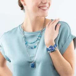 COEUR DE LION Lange Halsketten-Geocube® Iconic Layer Chain Halskette Ocean Vibes