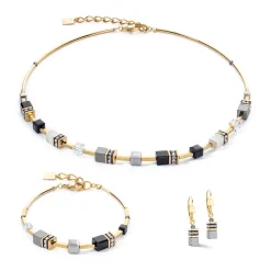 COEUR DE LION Ohrhänger-Geocube® Iconic Lite Ohrringe Schwarz