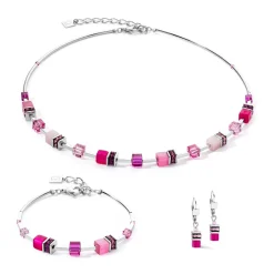 COEUR DE LION Ohrhänger-Geocube® Iconic Lite Ohrringe Magenta