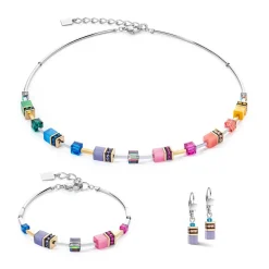 COEUR DE LION Geocube® Mehrfarbig-Geocube® Iconic Lite Ohrringe Regenbogen