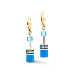 COEUR DE LION Ohrhänger-Geocube® Iconic Mono Gold Ohrringe Türkis