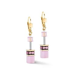 COEUR DE LION Ohrhänger-Geocube® Iconic Mono Gold Ohrringe Rosa