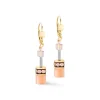 COEUR DE LION Geocube® Halsketten-Geocube® Iconic Mono Gold Ohrringe Apricot Crush