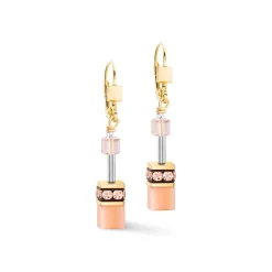 COEUR DE LION Geocube® Halsketten-Geocube® Iconic Mono Gold Ohrringe Apricot Crush