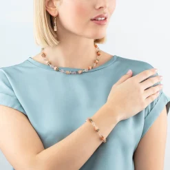 COEUR DE LION Geocube® Halsketten-Geocube® Iconic Mono Gold Ohrringe Apricot Crush