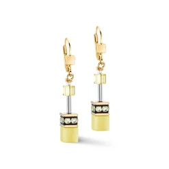 COEUR DE LION Geocube® Halsketten-Geocube® Iconic Mono Gold Ohrringe Gelb