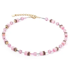COEUR DE LION Geocube® Halsketten-Geocube® Iconic Mono Gold Halskette Rosa