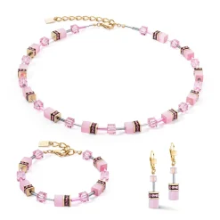COEUR DE LION Geocube® Halsketten-Geocube® Iconic Mono Gold Halskette Rosa