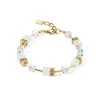 COEUR DE LION Geocube® Echtstein-Geocube® Iconic Nature Armband Gold Weiß