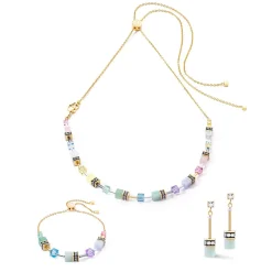 COEUR DE LION Edelsteinketten-Geocube® Iconic Nature Chain Halskette Pastell