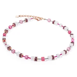 COEUR DE LION Edelsteinketten-Geocube® Iconic Nature Halskette Rosa Weiß