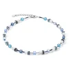 COEUR DE LION Geocube® Halsketten-Geocube® Iconic Nature Halskette Blau Weiß