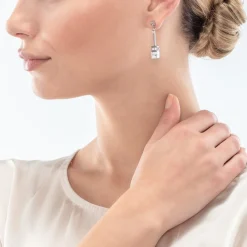 COEUR DE LION Ohrstecker-Geocube® Iconic Nature Kettenohrringe Weiß