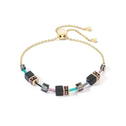COEUR DE LION Geocube® Tone&In&Tone-Geocube® Iconic Nature Kettenarmband Schwarz Mehrfarbig