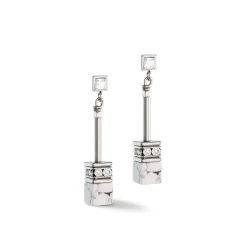 COEUR DE LION Hochzeit-Geocube® Iconic Nature Kettenohrringe Weiß