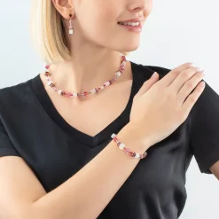 COEUR DE LION Geocube® Ohrringe-Geocube® Iconic Nature Ohrringe Rosa Weiß
