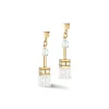 COEUR DE LION Geocube® Echtstein-Geocube® Iconic Nature Ohrringe Gold Weiß