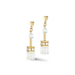 COEUR DE LION Geocube® Tone&In&Tone-Geocube® Iconic Nature Ohrringe Gold Weiß