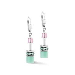 COEUR DE LION Geocube® Halsketten-Geocube® Iconic Ohrringe Grün-Rosa