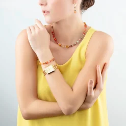 COEUR DE LION Ohrhänger-Geocube® Iconic Ohrringe Sunset Gold