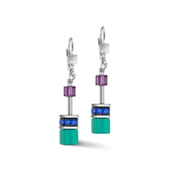 COEUR DE LION Ohrhänger-Geocube® Iconic Ohrringe Türkis Flieder