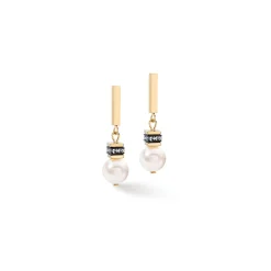 COEUR DE LION Ohrstecker-Geocube® Iconic Pearl Mix Ohrringe Gold-Weiß