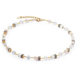 COEUR DE LION Geocube® Halsketten-Geocube® Iconic Pearl Mix Halskette Gold-Weiß